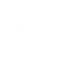 white fork and knife